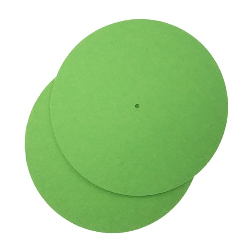 LALADEFIEE 2St Rekordmatte Filz-Unterlage Schallplatten-Matte Vinylschutzmatte Plattenspieler für Schallplatten Zubehör für Schallplattenspieler Schallplattenmatte aus Vinyl gefühlt Green von LALADEFIEE