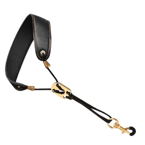 LALADEFIEE Saxophongurt Saxophon-Halsriemen Halsband für Altsaxophon Gurt für Sax Saxophonriemen saxophon gurt saxophonständer Saxophon-Schlüsselband praktischer Saxophongürtel Haut Black von LALADEFIEE