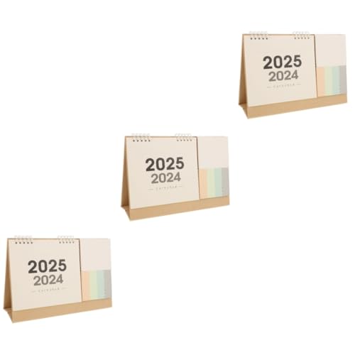 LALAFINA 3st Tischkalender 2025 Taschenkalender 2025 Office-desktop- Stehender Kleiner Tischkalender 2024-2025 Mini- Schreibtischplaner 2024 Standkalender Papier von LALAFINA