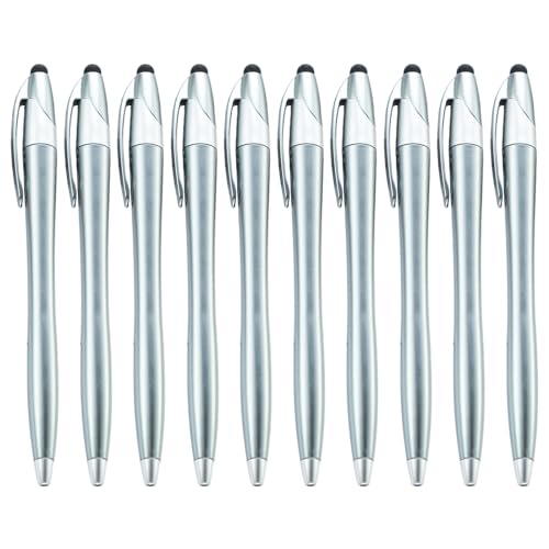 LAMDNL 10 x einziehbarer Kugelschreiber mit Stylus-Spitze, 2-in-1 Stylus-Kugelschreiber, Touchscreen-Stift, 1,0 mm Spitze, reibungsloses Schreiben von LAMDNL