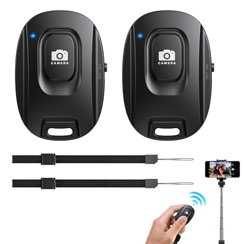 LANAFAY 2 Stück Bluetooth 5.2 Fernbedienung für Kamera Auslöser, Handy 10m Bluetooth Selfie Remote Control, Schnelle Verbindung, Keine Verzögerung Kompatibel mit iPhone Samsung (iOS und Android) von LANAFAY