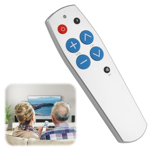 LANAFAY Universal Fernbedienung Fernseher mit Großer Taste, Lernfähige Ersatzfernbedienung, Senioren Fernbedienung TV, Einfach zu Bedienen und Einzurichten, Einfache für Senioren und Kinder von LANAFAY