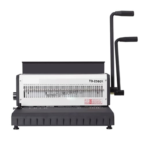 Drahtbindemaschine A4 Papier Manuelle Draht Bindemaschine TD-2500R (Rund) Eisen Ring Bindemaschine Tisch Kalender Punch Maschine 300 Blätter Bindung Präzise Papierausrichtung von LANGNISHI