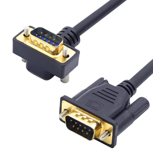 LANMINGLEL DB9 RS232 Serielles Kabel,9 PIN RS232 Com Port Anschlusskabel,90 Grad DB9 Stecker zu Stecker Kabel für Datenkommunikation (Stecker auf Stecker) von LANMINGLEL