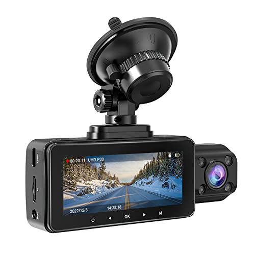 LANMODO D1 4K Dashcam Auto mit 5G WiFi GPS App, 2 Kameras Dash Cam vorne 4K innen 2,5K, IR-Nachtsicht, 24 St. Parküberwachung, 3,2" großes Display, Weitwinkel, G-Sensor, Superkondensator, max. 512G von LANMODO