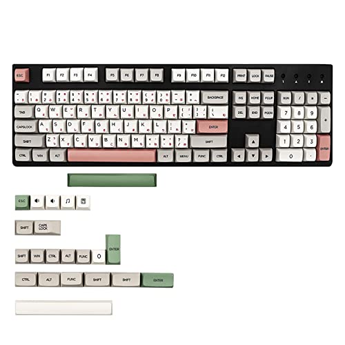 Tastenkappe mit 126 Tasten, XDA V2-Profil, 9009, Beige für graue, dicke PBT-Farbstoff-Sublimation, für GH60, GK61, 61, 64, 68, mechanische Tastatur, Pbt-Farbstoff-Sublimation, Tastenkappen von LARUISEE