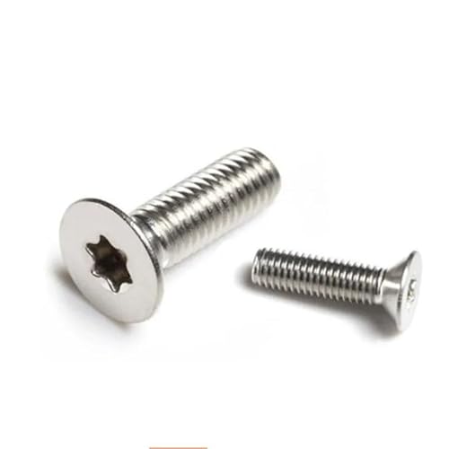 10/20/Stück M4 M5 M6 304 A2-70 Edelstahl GB2673 Sechslappen-Torx-Senkkopfschraube(45mm,M4 20pcs) von LATOOR