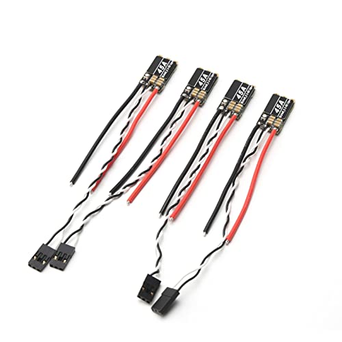 LAURAG 45A ESC für TC-Drohne 45A BLHeli_S ESC 2-6S Lipo Brushless ESC 4pcs Elektronischer Geschwindigkeitsregler Eingebaute programmierbare RGB-LED für RC FPV Drone Quadcopter von LAURAG