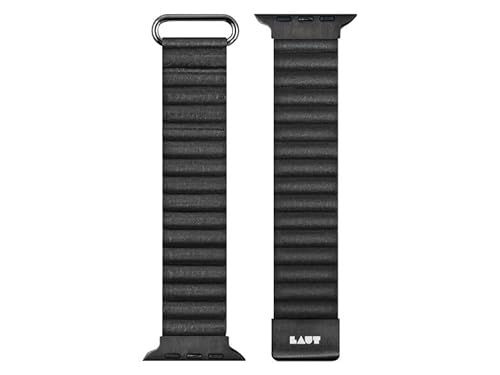 LAUT Novi Luxe, Armband für Apple Watch 42/44/45/49mm, Kunstleder, schwarz von LAUT
