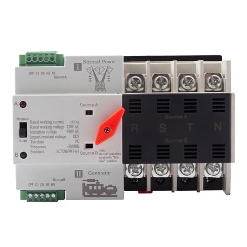 Mini W2R 2P3P4P 100A ATS 220V Dual Power Automatische Transfer Schalter Elektrische Wahlschalter Leistungsschalter Generator Teil(4P 100A 220V) von LAYMXNDIO