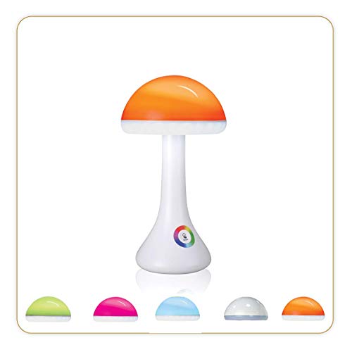 LB Office 8220 Champi Farben LED-Lampe, Nachttischlampe mit personalisierbarem Nachtlicht, USB wiederaufladbar, 3 Helligkeitsstufen von LB Office