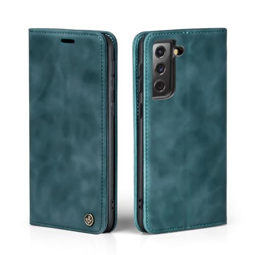 LBH Handyhülle für Samsung Galaxy S24 in Petrol Blau mit Karten- und Geldfach Smartphone Hülle mit Standfunktion Flip Case Schutzhülle Magnetverschluss Vintage von LBH