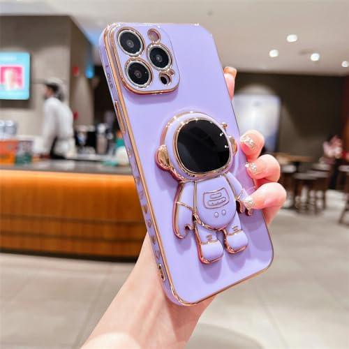 LBRYVTCE-Überzugsseiten Astronaut Bracket Case für iPhone 15 14 13 12 11 Pro Max 14 15 Plus 12 13 Mini X XR XS Max Cover, lila, für iPhone 8 Plus von LBRYVTCE