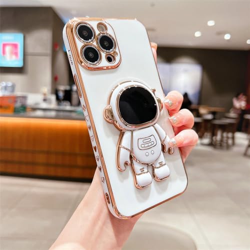 LBRYVTCE-Überzugsseiten Astronaut Bracket Case für iPhone 15 14 13 12 11 Pro Max 14 15 Plus 12 13 Mini X XR XS Max Cover, weiß, für iPhone 12ProMax von LBRYVTCE