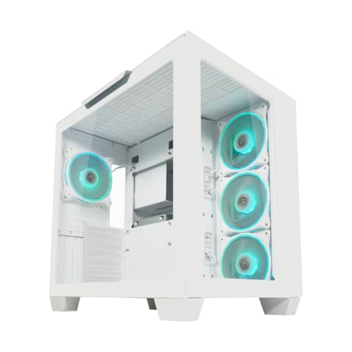 LC-Power Gaming-Gehäuse Gaming 807W Stormwatch_X – ATX-Midi-Tower mit Front- & Seitenglas, 4X 120mm ARGB-Lüfter, USB-C & 3X USB-A, erweiterbar auf 10 Lüfter, seitliches Netzteil, 2 HDD/SSD-Slots von LC-POWER