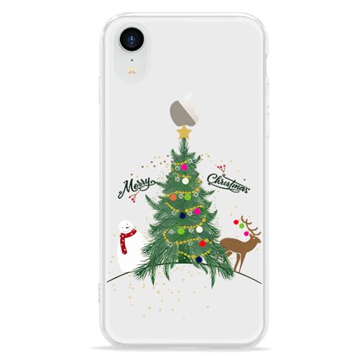 LCHULLE Weihnachten Handyhülle Kompatibel mit iPhone Xr(6.1 Zoll) Hülle Weihnachten Transparent Silikonhülle Christmas Case Cover TPU-Bumper Durchsichtig Schutzhülle für iPhone Xr von LCHULLE