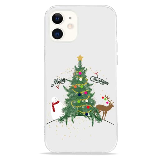 LCHULLE Weihnachten Kompatibel mit iPhone 12 Hülle, iPhone 12 Pro(6.1 Zoll) Handyhülle Weihnachten Transparent Silikonhülle Christmas Case Cover Durchsichtig Schutzhülle für iPhone 12/iPhone 12 Pro von LCHULLE