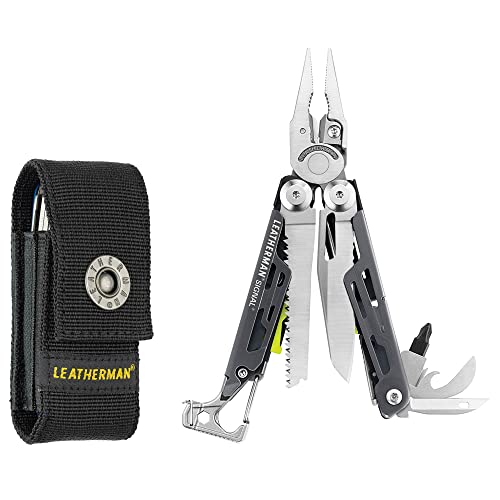 Leatherman Signal – Hochwertiges Multi-Tool mit 19 praktischen Werkzeugen – Multifunktionstool für den Outdoor- und Camping-Bereich – Grau, 14 cm von LEATHERMAN