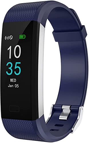 LEBEXY Fitness Armband Wasserdicht | Smartwatch Fitness Tracker Uhr | Fitness Uhr mit Schrittzähler Armband, S1-Version (Blau) von LEBEXY