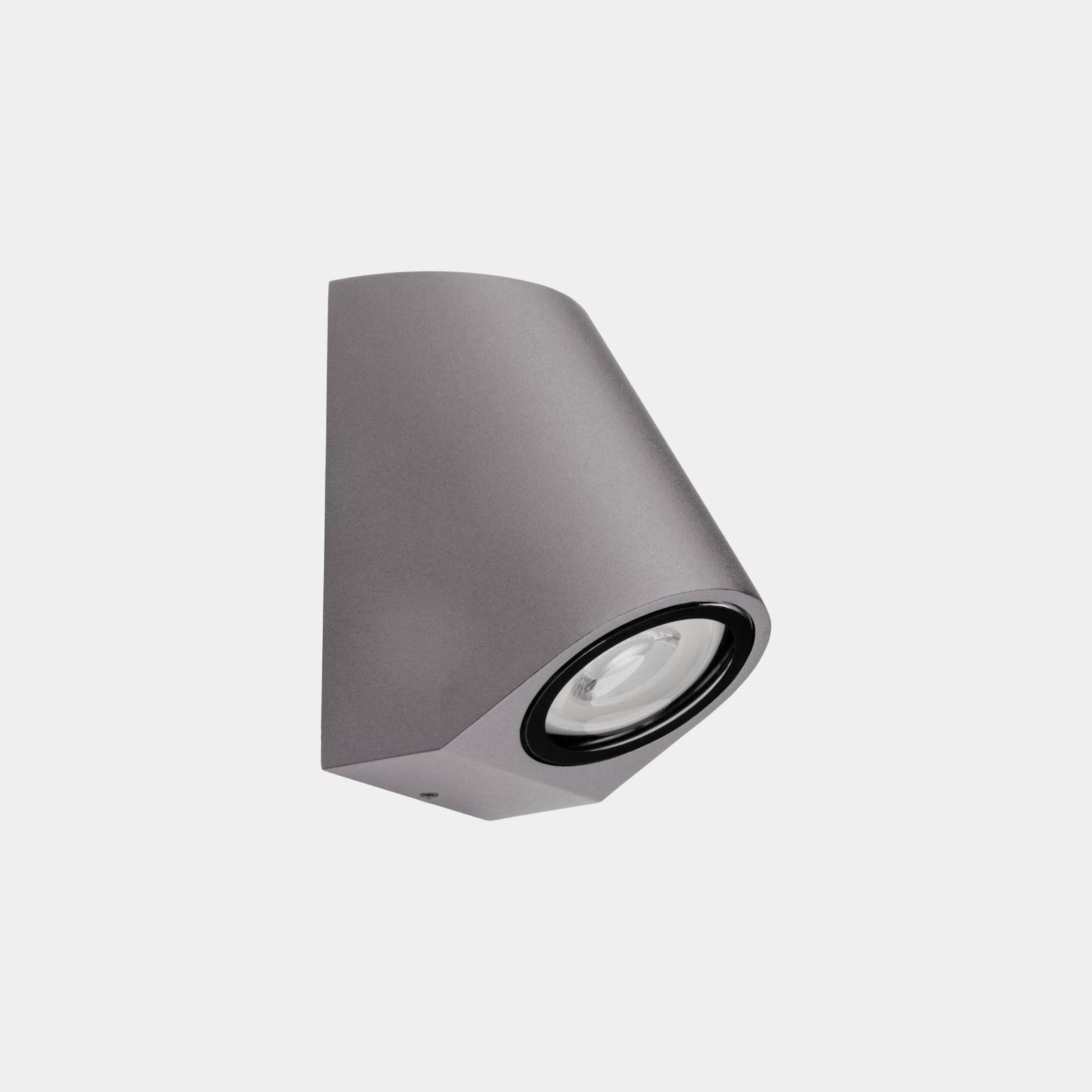 LEDS-C4 Außenwandlampe Bob Inclined, grau, Breite 7 cm, Alu von LEDS-C4