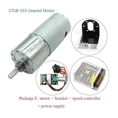 Electronic starter 12V24V 555 DC electronic starter 9RPM~1280RPM 37GB-555 Geared electronic starter Slow Speed Adjustable High Torque 37mm Brushed Gear electronic starter(12V 12RPM,Package D) von LEDVXFSVY