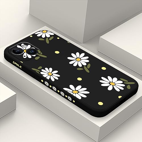 LEECG für iPhone 14 Plus hülle, Kreative Blumenmuster Designs weiche Anti Scratch Microfiber Lining innen, Anti Fingerabdruck Slim Fit Silikon Soft Handyhülle für iPhone 14 Plus-Schwarz 1 von LEECG