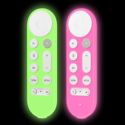 LEFXMOPHY Schutzhülle für Google TV 4K Remote 2024, leuchtet im Dunkeln, leuchtendes Grün und Hot Pink von LEFXMOPHY