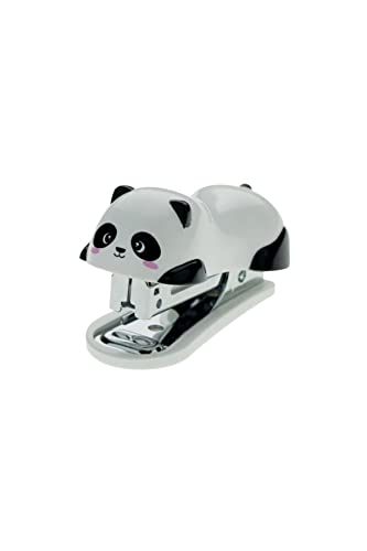 Legami - Mini Friends Panda-Heftgerät, 3 x 3,5 cm, Heftklammerentferner auf der Rückseite, 1000 Heftklammern, zum Ordnen von Dokumenten, aus Kunststoff und Metall von LEGAMI