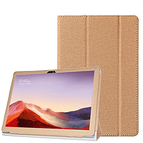 LEHEE Hülle für Chuwi Hi10 Go, Leicht PU Leder Folio Ständer Schutzhülle Etui Case für Chuwi Hi10 Go 10,1 Zoll, Gold von LEHEE