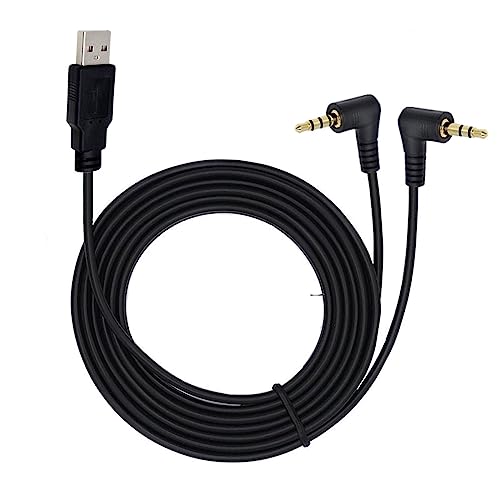 LEIDJGUN 2-in-1 3,5-mm-Kfz-Stereo-Kabel auf USB 2.0-Stecker, USB-Kabel-Adapter von LEIDJGUN