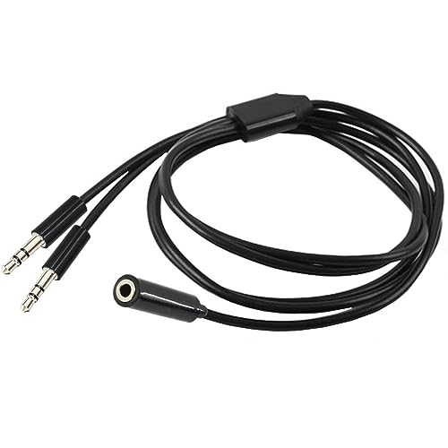 LEIDJGUN Kopfhörer Splitter Audiokabel 3 5 Mm Buchse Auf 2 X 3 5 Mm Stecker Verlängerungsleitung 80 cm Für Gaming Headsets Und Lautsprecher von LEIDJGUN