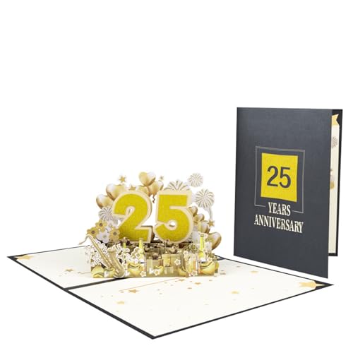 Zarte 3D-Jubiläumskarte, elegante Feier, Papierkarte, 3D-Popup-Jubiläumsgrußkarte für Paare von LEIDJGUN