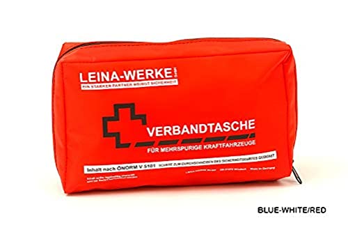 LEINAWERKE 30025 Verbandtasche ÖNORM V 5101 in Folientasche blau - weiß/rot, 10 Stk. von LEINA-WERKE