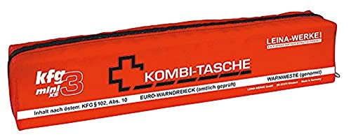 LEINAWERKE 32090 Mini-Kombitasche XS KFG3 Ecoline schwarz - weiß/rot, ohne Klett, 5 Stk. von LEINA-WERKE