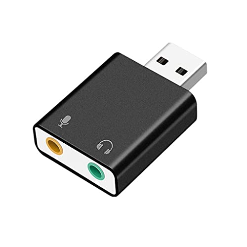 USB-Eingang auf 3,5-mm-Kopfhörer oder Mikrofon, 3,5-mm-Mikrofon auf USB 2.0-Stereo-Soundkarten-Adapter von LEJIAJU