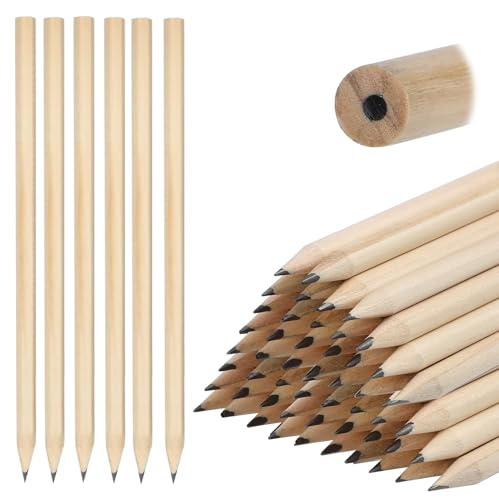 LEKEFETO 200 Stück Bleistift HB Holz Bleistift 17.7cm*0.7cm Naturholz Holzbleistifte, Bleistifte Kinder, HB Bleistift Set, Graphitstifte für Kinder Schüler Büro Schulmaterial (Runden) von LEKEFETO