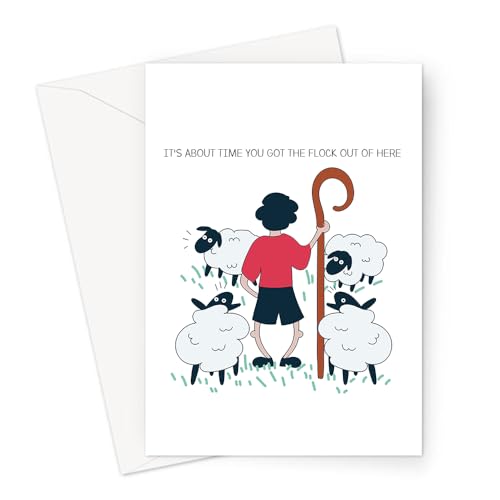 LEMON LOCO It's About Time You Got The Flock Out Of Here Greeting Card | Card For Traveller, Leaving Card, Retirement Card, You're Leaving Card von LEMON LOCO