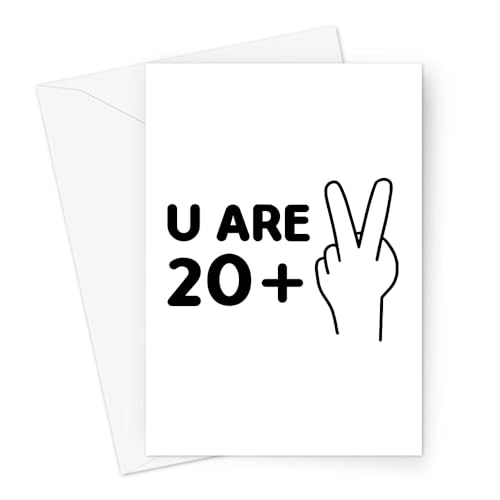 U Are 22 Greeting Card | 20 + 2, Funny, Deadpan 22nd Birthday Card For Friend, Son, Daughter, Brother, Sister, 2 Fingers Up von LEMON LOCO