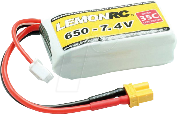 LRC 2S 650 - LiPo Akku LEMONRC 650 - 7.4V (35C) von LEMONRC