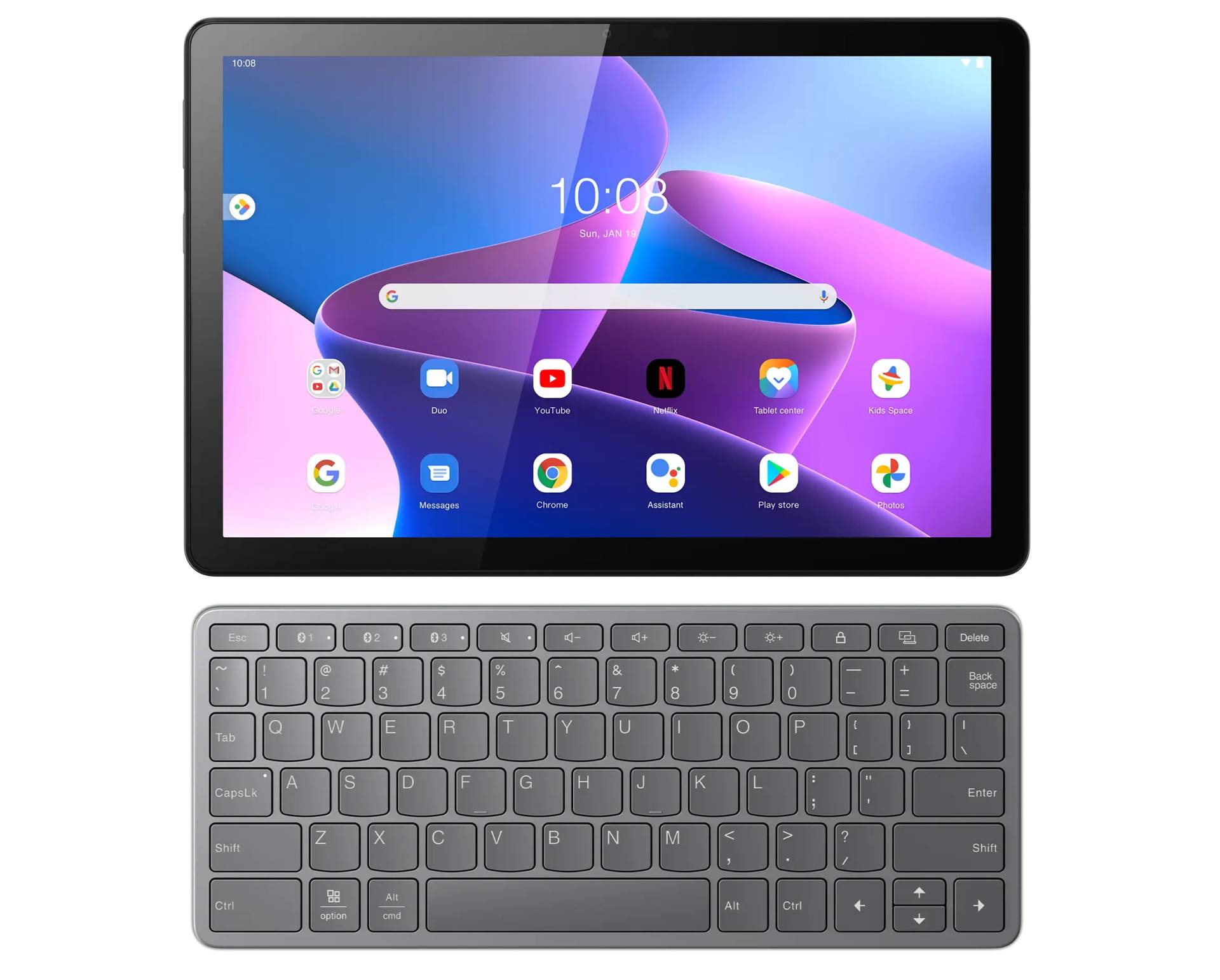 Lenovo Tab M10 (3rd Gen) (4GB 64GB) (Wifi) - Storm Grey + Bluetooth Wireless Keyboard Unisoc T610 Prozessor (1,80 GHz )/Android/64 GB eMCP von LENOVO