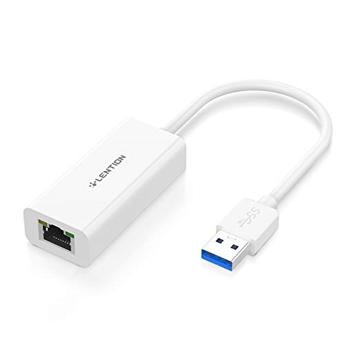 LENTION Gigabit Ethernet Netzwerkadapter USB 3.0 auf RJ45 LAN Wired Hub für 1000 Mbit/s Ethernet Kompatibel mit Switch, Chromebook, Surface, Mac OS, Win OS, Linux, MacBook Air/Pro,Mehr (Weiß) von LENTION