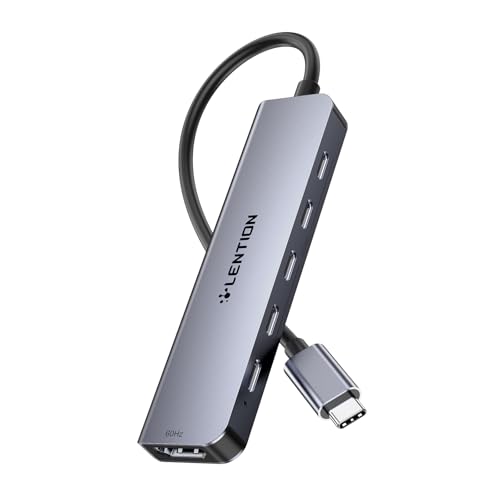 LENTION USB C Hub 10Gbps mit 4K@60Hz HDMI, 4X USB-C in USB 3.2 Gen 2x1, PD 100W, USB C Adapter für Windows PC, MacBooks, iPhone 15, Weitere Laptops mit Thunderbolt 3/4 Anschluss von LENTION