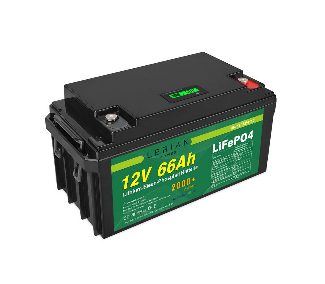 LERIAN POWER LiFePO4 Akku 12V 66Ah 60A LFP Batterie für Camping Boot Solar Akku von LERIAN POWER