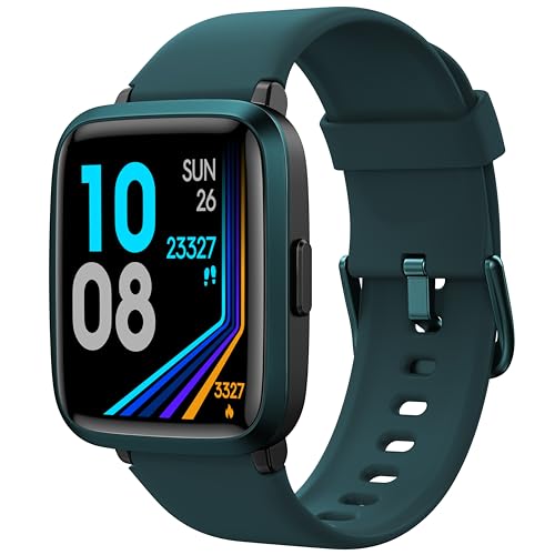LETSACTIV Smartwatch kompatibel mit iPhone und Android-Handys, Fitnessuhr mit Herzfrequenz- und Schlafmonitor, IP68 wasserdichter Fitness-Tracker für Frauen Männer, dunkelgrün von LETSACTIV