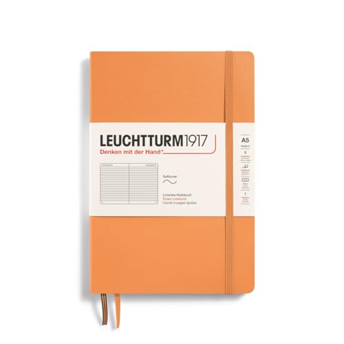 LEUCHTTURM1917 369797 Notizbuch Medium (A5), Softcover, 123 nummerierte Seiten, Apricot, liniert von LEUCHTTURM1917