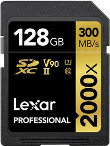 Lexar 2000x - 128 GB - SDHC - Klasse 10 - 300 MB/s - 260 MB/s - Class 3 (U3) (LSD2000128G-BNNNG) von LEXAR