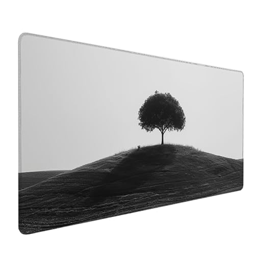 Baum Mauspad 900 x 400 mm, Schreibtischunterlage Schwarz Mousepad Gaming mit Wasserdicht Rutschfeste Gummibasis, Vernähte Kanten Mouse Pad für Schreibtisch Zubehör Aesthetic, Geschenke für Männer, J-3 von LEYAUPGO