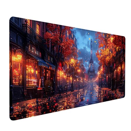 Gaming Mauspad Ahornblatt Mousepad xxl 1000 x 500 mm, Groß Erweiterter Schreibtischunterlage Gelb, Desk Mat mit Rutschfeste Gummibasis, Verbessert Präzision und Geschwindigkeit, Gaming Zubehör 0-B von LEYAUPGO