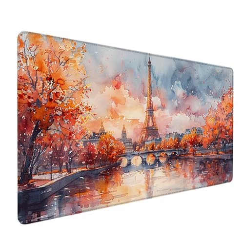 Gaming Mauspad Herbst Mousepad xxl 1000 x 500 mm, Groß Erweiterter Schreibtischunterlage Gelb, Desk Mat mit Rutschfeste Gummibasis, Verbessert Präzision und Geschwindigkeit, Gaming Zubehör, Gifts O-0 von LEYAUPGO