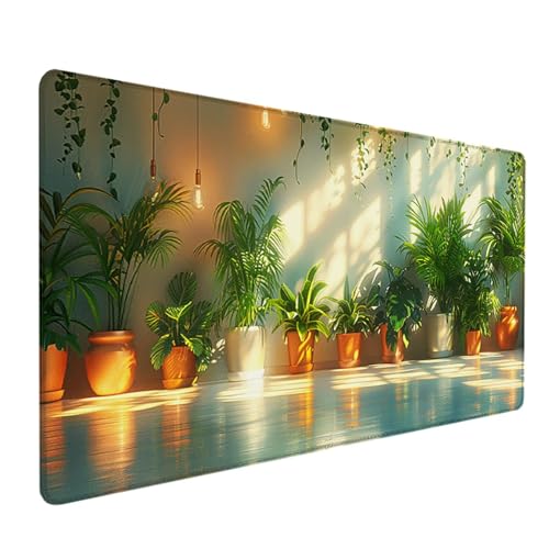 Gaming Mauspad Landschaft Mousepad xxl 1500 x 800 mm, Groß Erweiterter Schreibtischunterlage Grün, Desk Mat mit Rutschfeste Gummibasis, Verbessert Präzision und Geschwindigkeit, Gaming Zubehör D-1 von LEYAUPGO